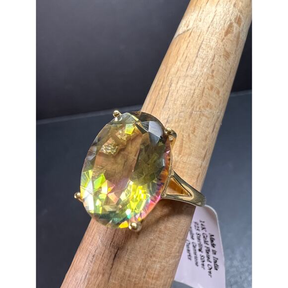 NEW Mystic Quartz ring in gold over sterling silver size 7 - Picture 12 of 16